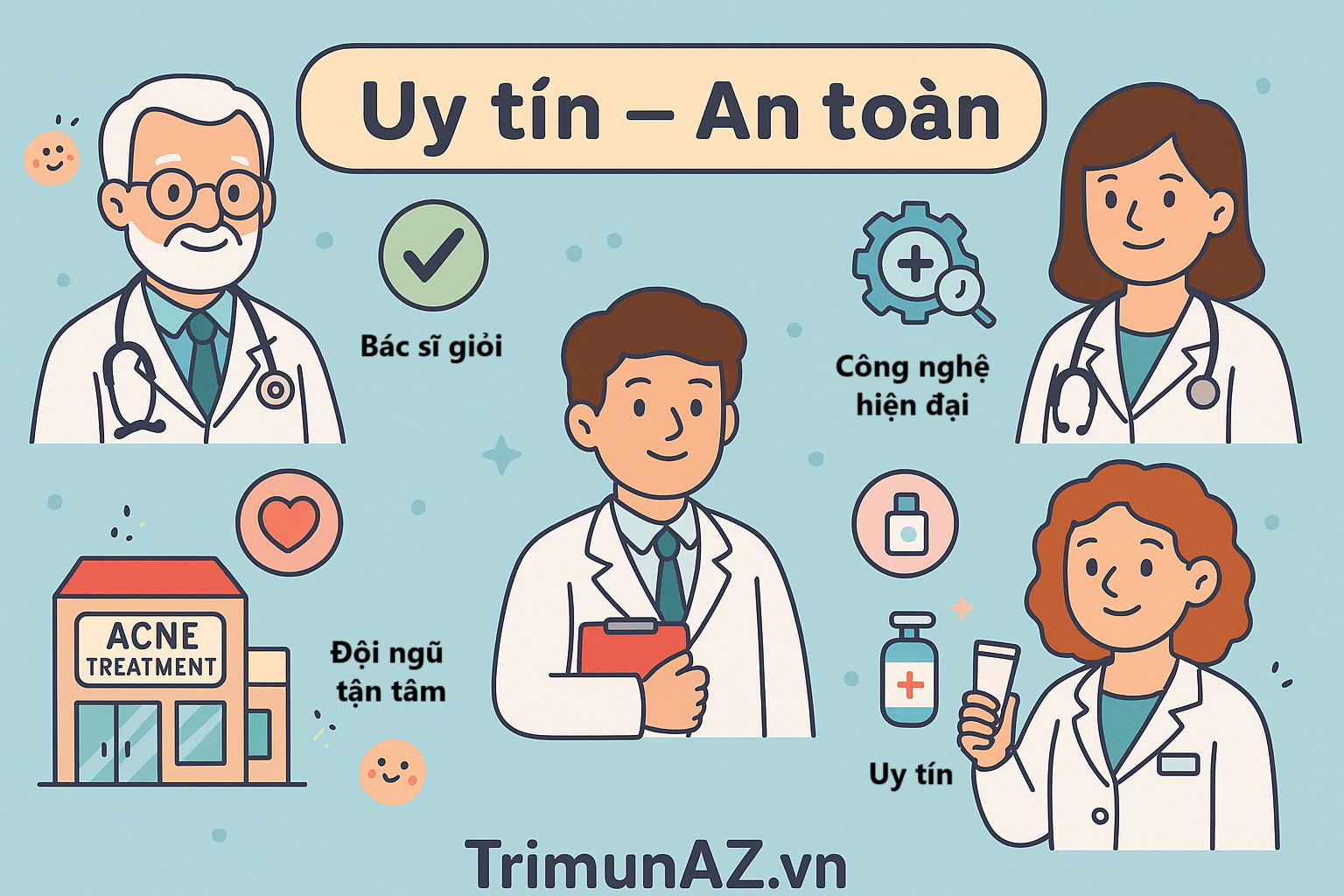 Top Bác Sĩ & Phòng Khám Da Liễu Uy Tín Điều Trị Mụn Hiệu Quả – Gợi Ý Từ TrimunAZ.vn